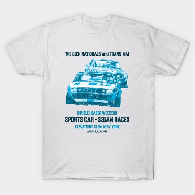 1969 Watkins Glen Trans-Am Races T-Shirt by retropetrol